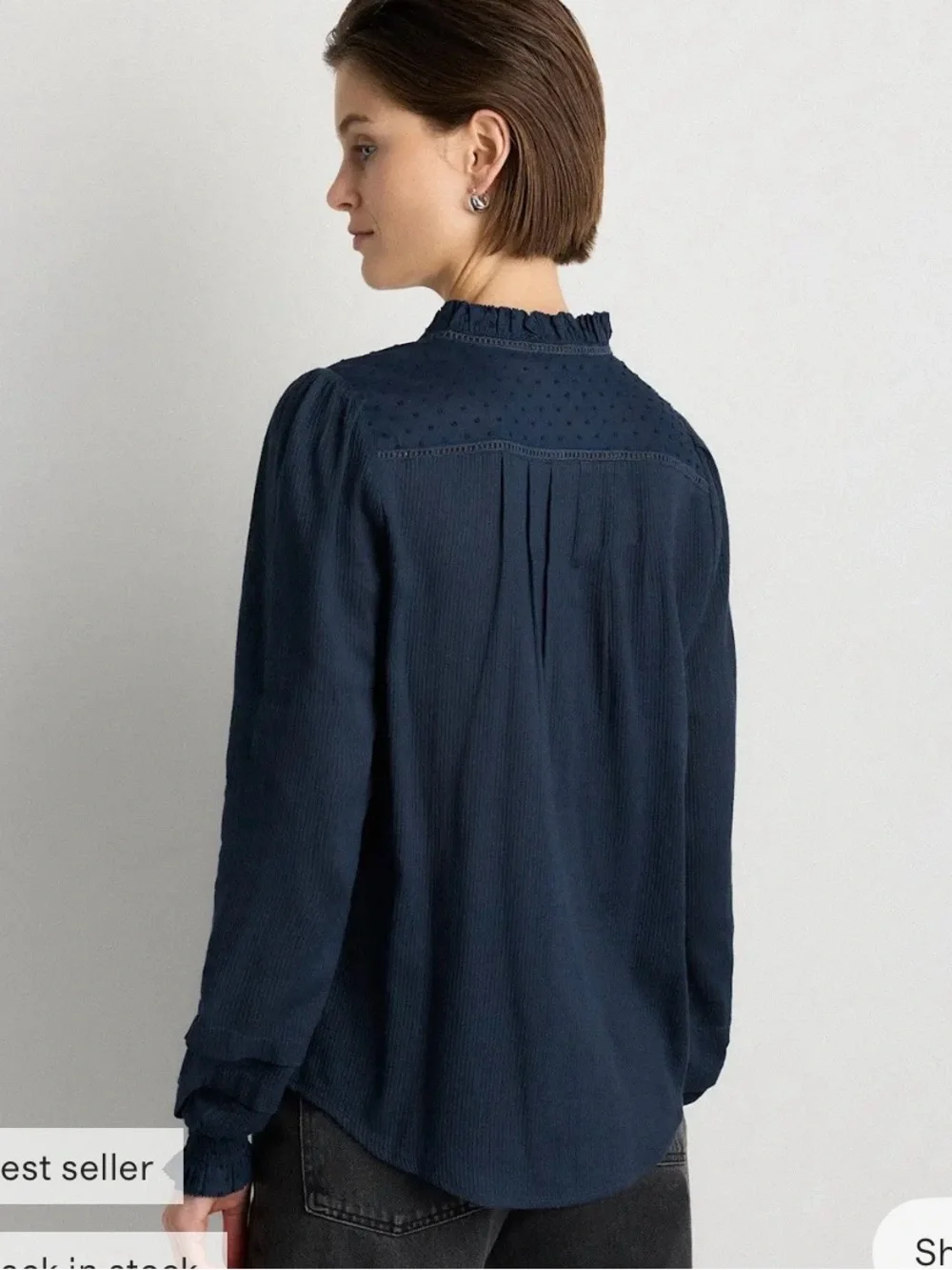 Quince Organic Textured Cotton Pleasant Blouse - Picture 6 of 8
